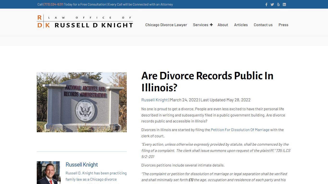Are Divorce Records Public In Illinois? - Russell D. Knight